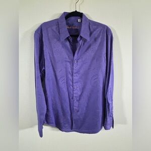 Robert Graham Men's Vibrant Purple Button Down Shirt Medium